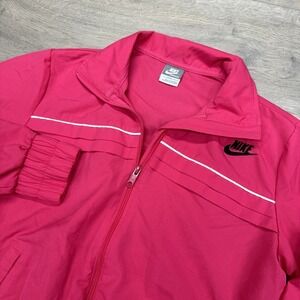 Nike Sportswear Grey Tag Pink Track Jacket Sz L (12-14) VTG READ